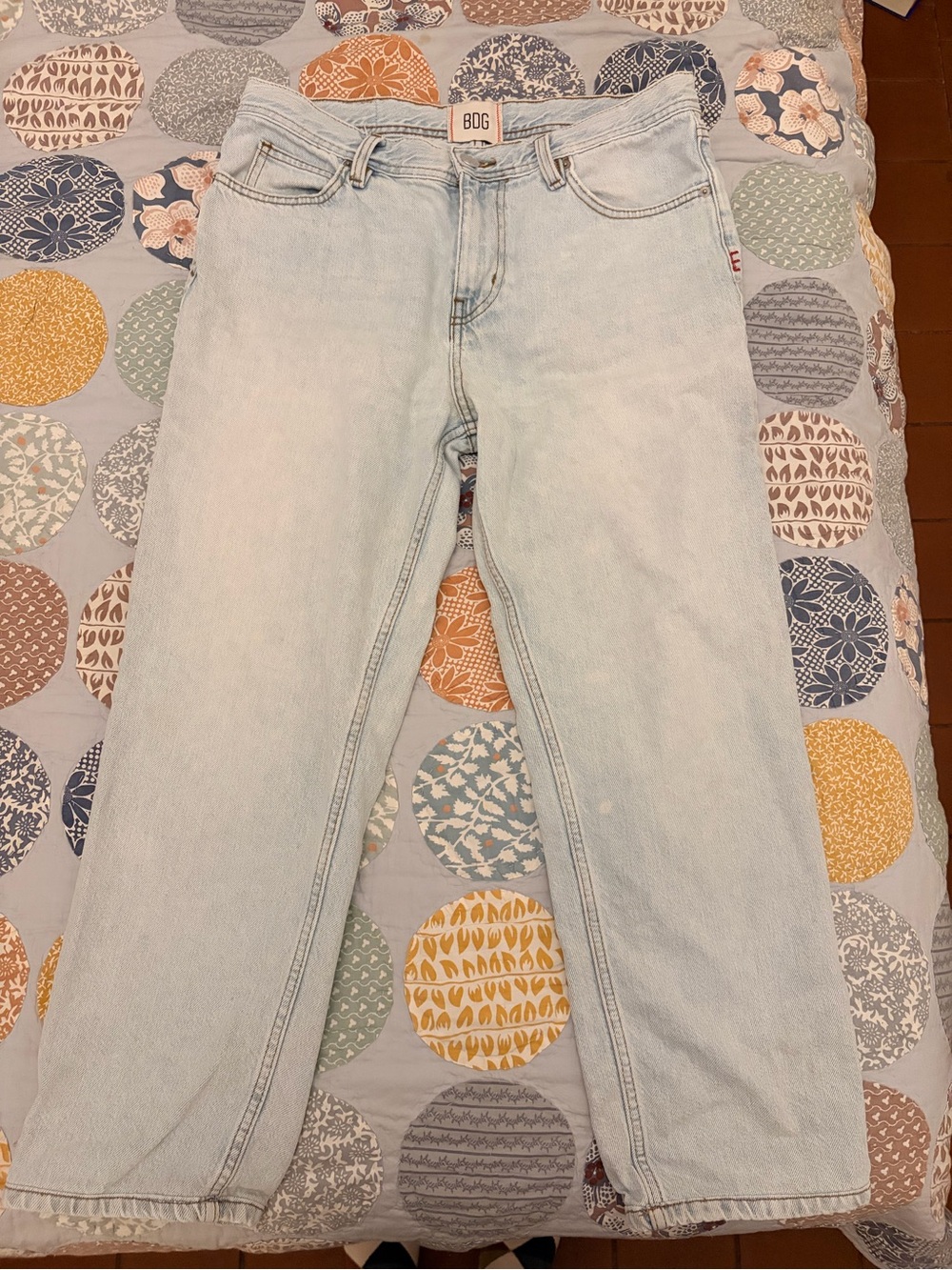 BDG Light Wash Straight Leg Jeans in Pale Blue